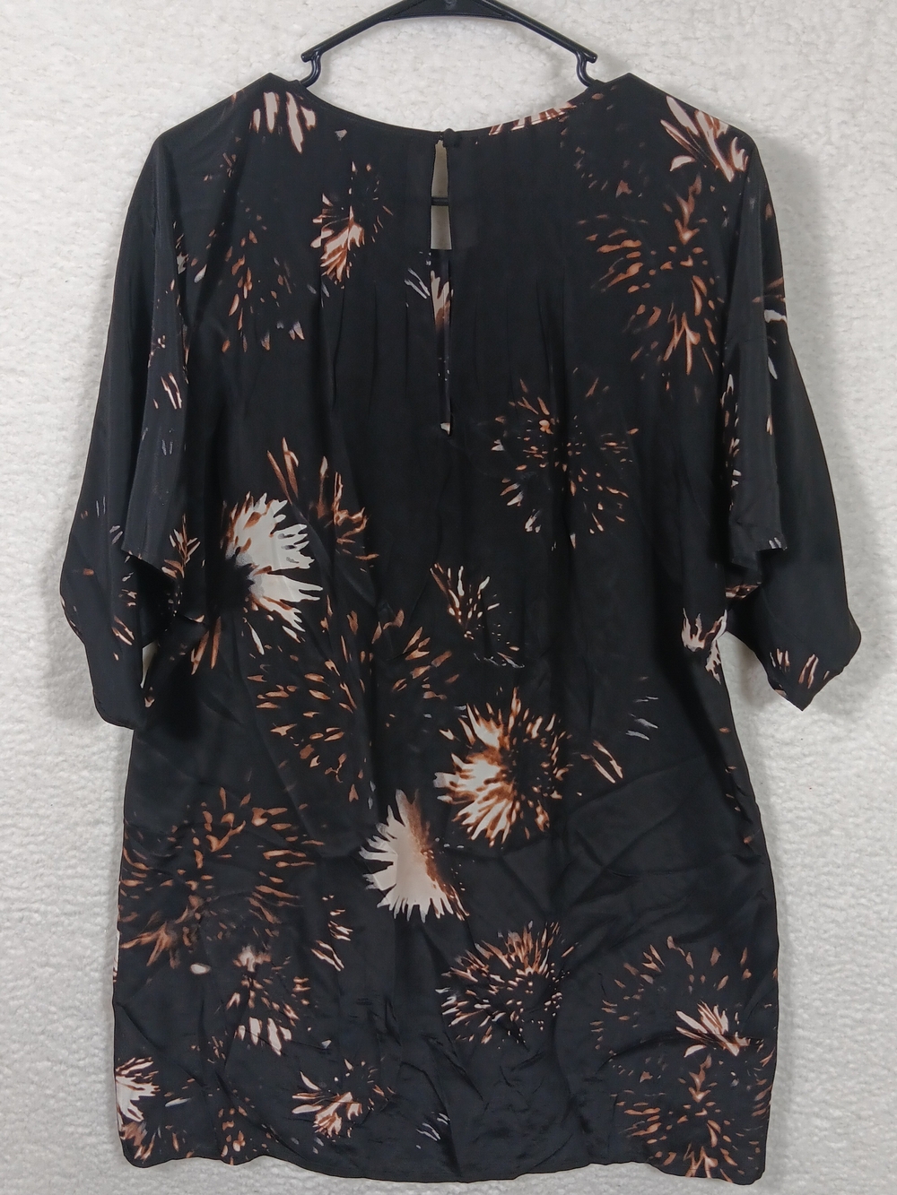 Ulla Johnson Dress Womens 6 Black Silk Midi Flowy Abstract Cover Up - Picture 7 of 11